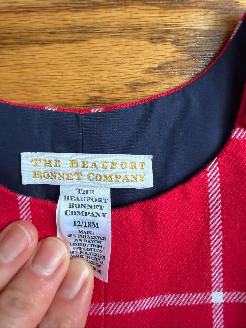 The Beaufort Bonnet Company Red Windowpane Knit Romper